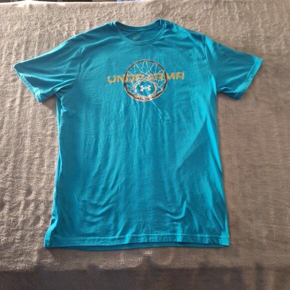 Under Armour Short Sleeve Athletic T-Shirts Size Large Blue Basketball - Picture 1 of 6